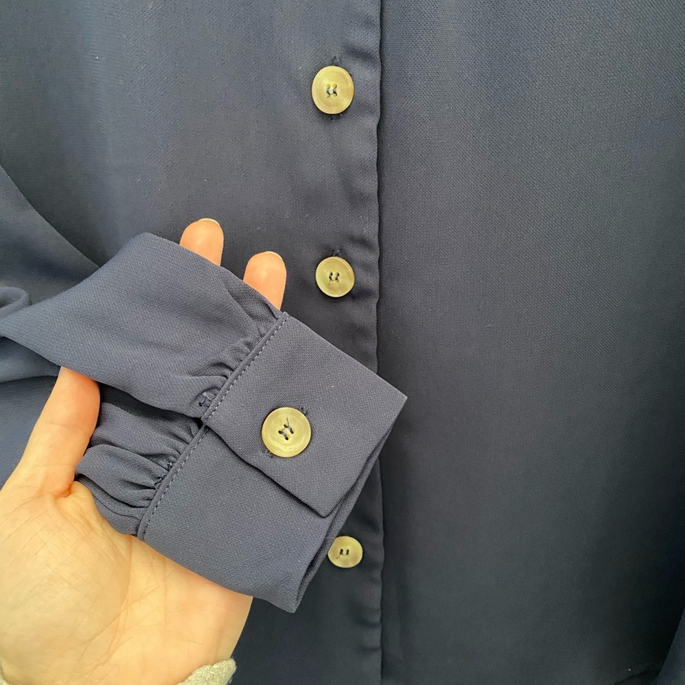 Women's Navy Blouse - Picture 3 of 4